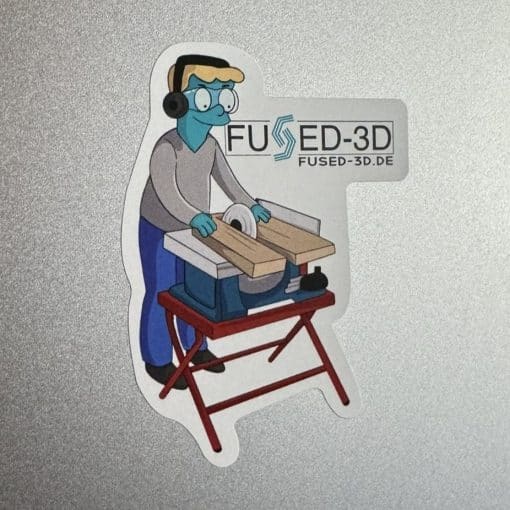 Fused-3D Pegatina de trabajador de sierra de mesa